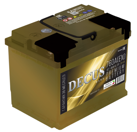 Аккумулятор 6СТ-66 DECUS п.п (золото)